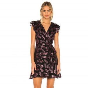 NEW WITH TAGS Rebecca Taylor Faux Wrap Sleeveless Lurex Jacquard Dress
